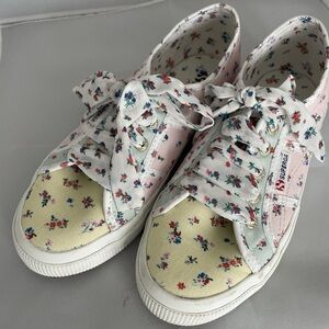 Superga Floral Sneakers - Pink and Yellow